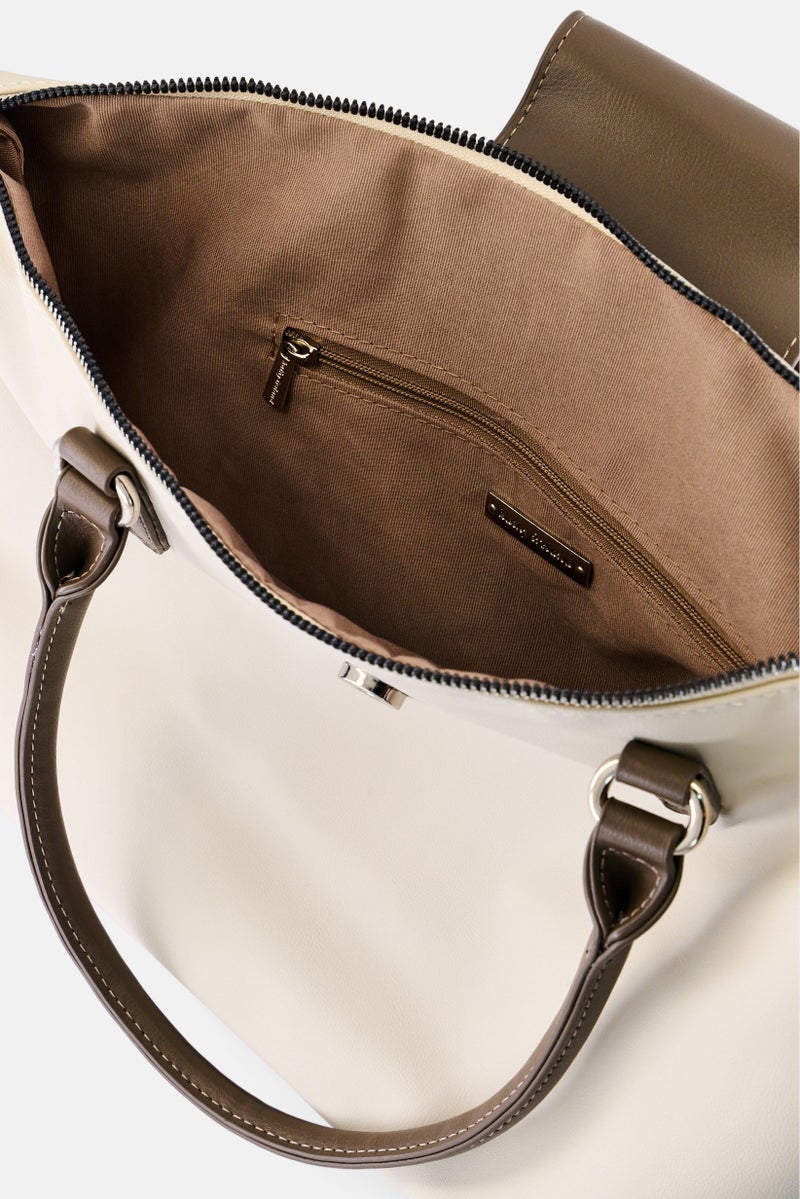 Kathy Ireland Women Brand Logo Handbag, Light Grey - Image 4